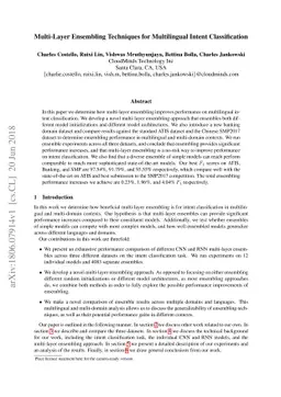 Multi-Layer Ensembling Techniques for Multilingual Intent Classification
