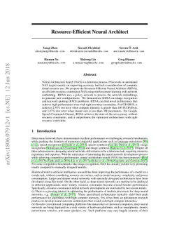 Resource-Efficient Neural Architect