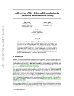 A Dissection of Overfitting and Generalization in Continuous
  Reinforcement Learning
