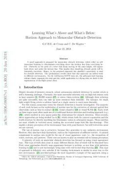 Learning what is above and what is below: horizon approach to monocular
  obstacle detection