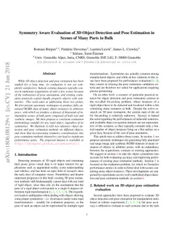 Symmetry Aware Evaluation of 3D Object Detection and Pose Estimation in
  Scenes of Many Parts in Bulk