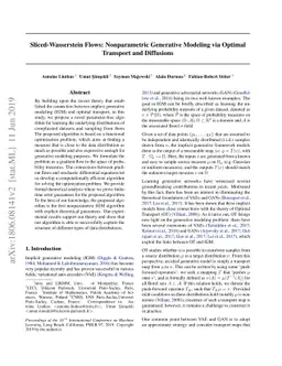 Sliced-Wasserstein Flows: Nonparametric Generative Modeling via Optimal
  Transport and Diffusions