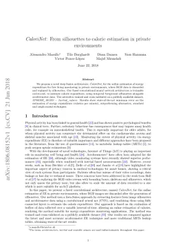 CaloriNet: From silhouettes to calorie estimation in private
  environments