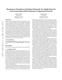 Reacting to Variations in Product Demand: An Application for Conversion
  Rate (CR) Prediction in Sponsored Search