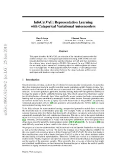 InfoCatVAE: Representation Learning with Categorical Variational
  Autoencoders