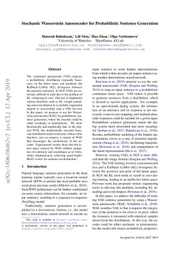 Stochastic Wasserstein Autoencoder for Probabilistic Sentence Generation