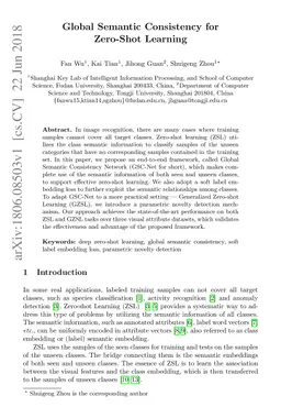 Global Semantic Consistency for Zero-Shot Learning