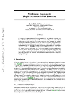 Continuous Learning in Single-Incremental-Task Scenarios