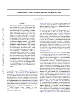 Tensor Monte Carlo: particle methods for the GPU era