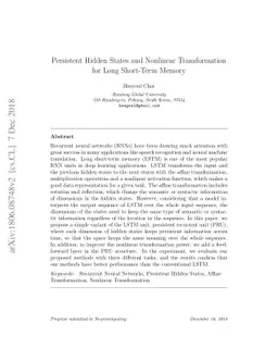 Persistent Hidden States and Nonlinear Transformation for Long
  Short-Term Memory