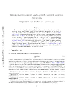 Finding Local Minima via Stochastic Nested Variance Reduction