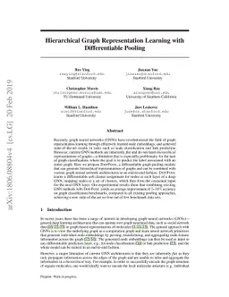 Hierarchical Graph Representation Learning with Differentiable Pooling