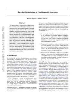 Bayesian Optimization of Combinatorial Structures