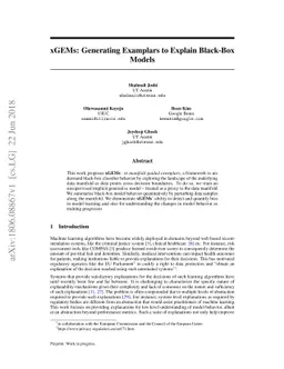 xGEMs: Generating Examplars to Explain Black-Box Models