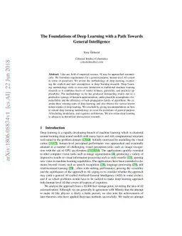 The Foundations of Deep Learning with a Path Towards General
  Intelligence