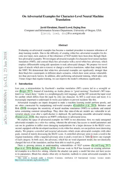 On Adversarial Examples for Character-Level Neural Machine Translation