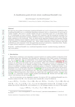 A classification point-of-view about conditional Kendall's tau