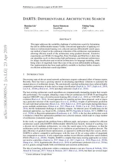 DARTS: Differentiable Architecture Search