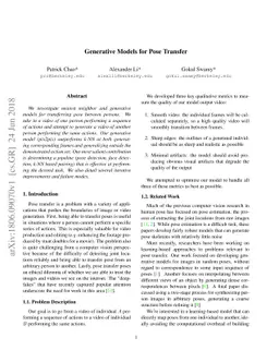 Generative Models for Pose Transfer