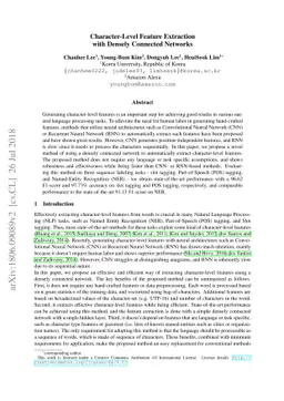 Character-Level Feature Extraction with Densely Connected Networks