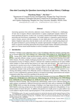 One-shot Learning for Question-Answering in Gaokao History Challenge