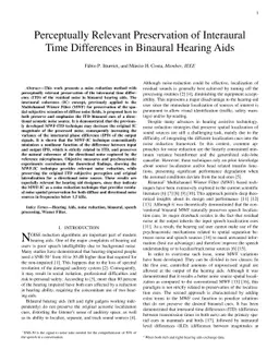 Perceptually Relevant Preservation of Interaural Time Differences in
  Binaural Hearing Aids