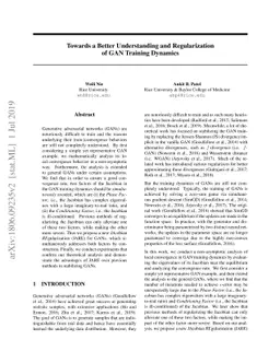 Towards a Better Understanding and Regularization of GAN Training
  Dynamics