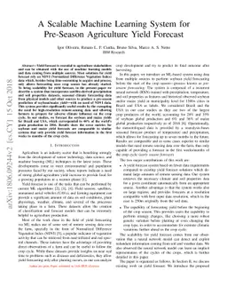 A Scalable Machine Learning System for Pre-Season Agriculture Yield
  Forecast