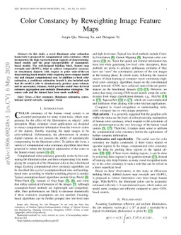 Color Constancy by Reweighting Image Feature Maps