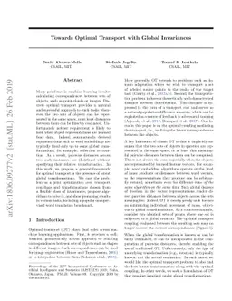 Towards Optimal Transport with Global Invariances
