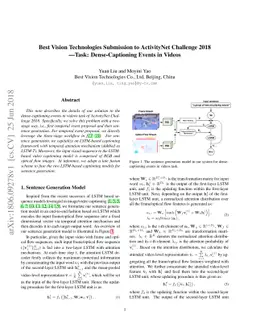Best Vision Technologies Submission to ActivityNet Challenge 2018-Task:
  Dense-Captioning Events in Videos