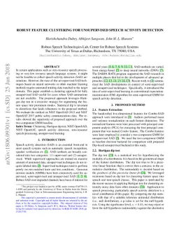 Robust Feature Clustering for Unsupervised Speech Activity Detection