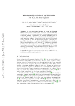 Accelerating likelihood optimization for ICA on real signals