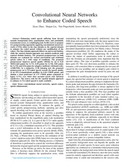 Convolutional Neural Networks to Enhance Coded Speech