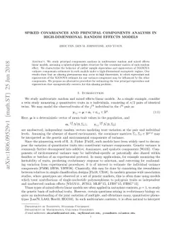 Spiked covariances and principal components analysis in high-dimensional
  random effects models