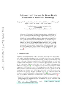 Self-supervised Learning for Dense Depth Estimation in Monocular
  Endoscopy