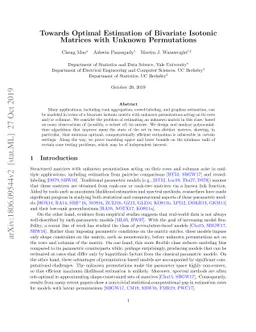 Towards Optimal Estimation of Bivariate Isotonic Matrices with Unknown
  Permutations
