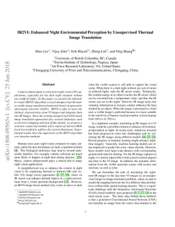 IR2VI: Enhanced Night Environmental Perception by Unsupervised Thermal
  Image Translation