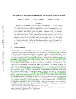 Fundamental limits of detection in the spiked Wigner model