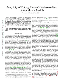 Analyticity of Entropy Rates of Continuous-State Hidden Markov Models