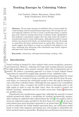 Tracking Emerges by Colorizing Videos