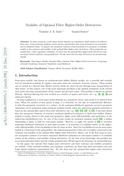 Stability of Optimal Filter Higher-Order Derivatives