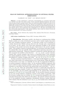 Bias of Particle Approximations to Optimal Filter Derivative
