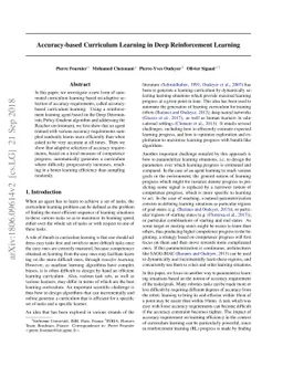 Accuracy-based Curriculum Learning in Deep Reinforcement Learning