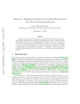 Boulevard: Regularized Stochastic Gradient Boosted Trees and Their
  Limiting Distribution