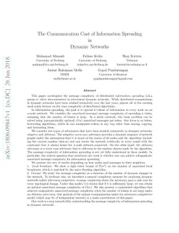 The Communication Cost of Information Spreading in Dynamic Networks