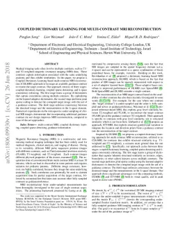 Coupled Dictionary Learning for Multi-contrast MRI Reconstruction