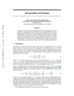 Interpretable Set Functions