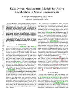 Data-Driven Measurement Models for Active Localization in Sparse
  Environments
