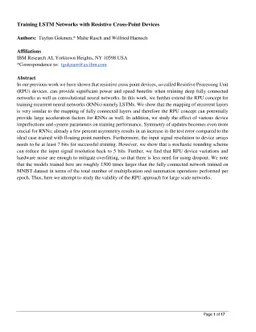 Training LSTM Networks with Resistive Cross-Point Devices